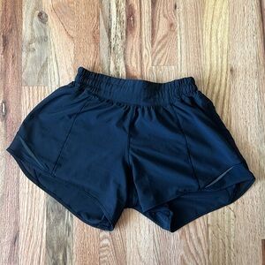 Black Lululemon Hotty Hot Short. Size 4
